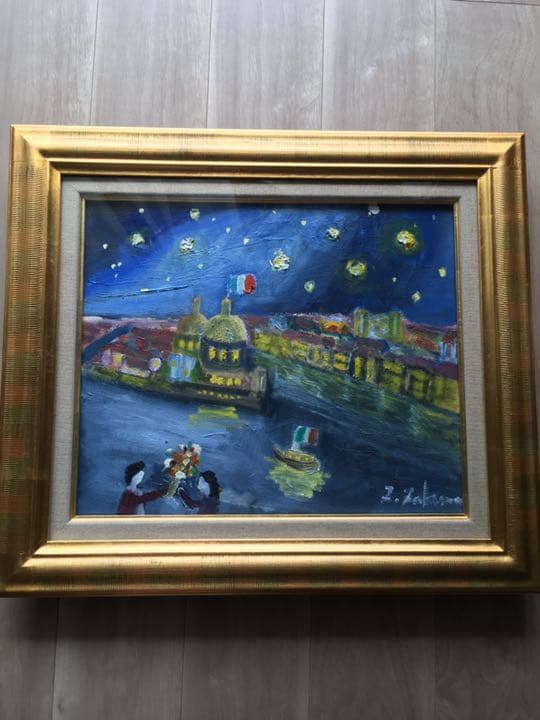 田中拓馬　8号油絵　イタリア製額付き