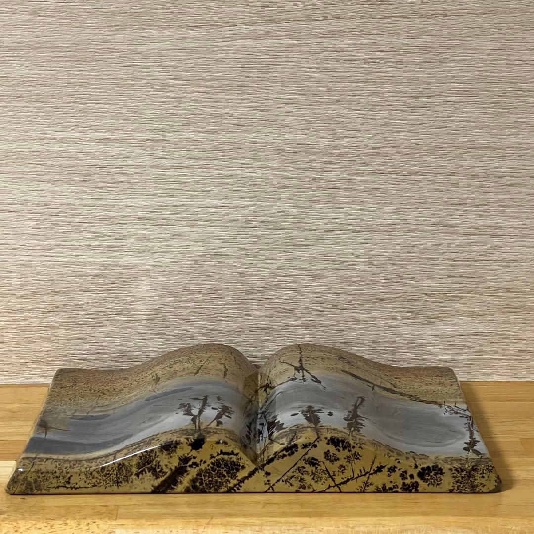 ⬛︎【１点もの】ピクチャージャスパー　天然石　ブックスタイル　自然風景模様　台座付