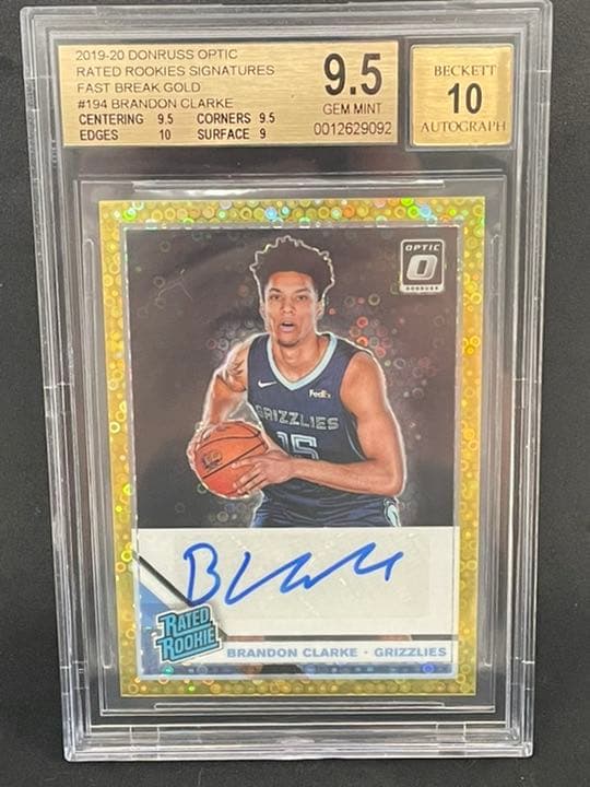 Panini Brandon Clarke RC Gold auto/10 鑑定