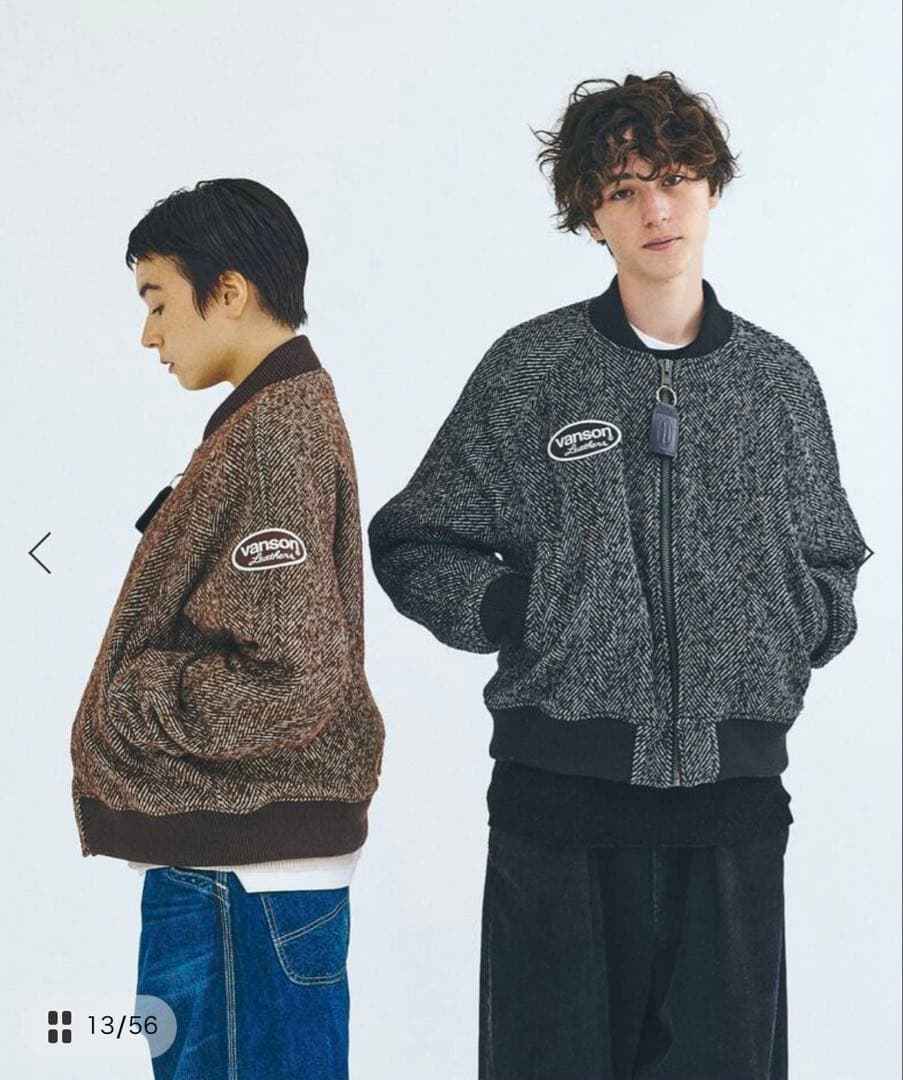 vanson ヘリンボーンジャケット Lサイズ ブラック