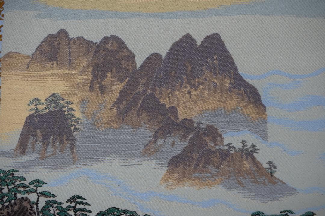 【複製】横山大観/蓬莱山図/織物/掛軸☆宝船☆Z-455