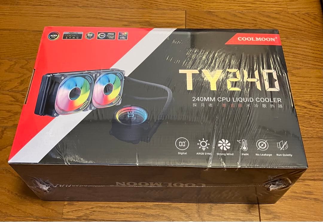 【新品】COOLMOON 簡易水冷クーラー 240mmCPUクーラーブラック／黒