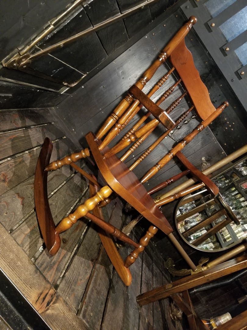 希少　ヴィンテージ　ウィンザー　チャイルド　ロッキングチェア　硬木　無垢材