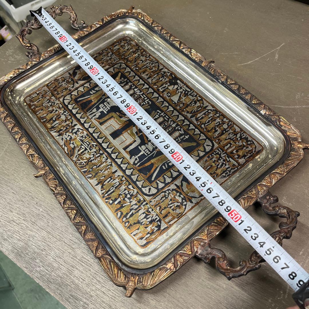 2 金属製　プレート　エジプト　飾り皿