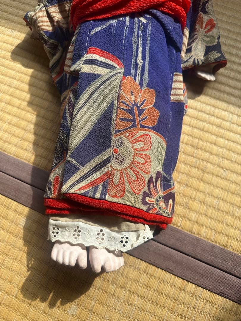 座敷童子部屋の市松人形セット 伝統的和服 黒髪