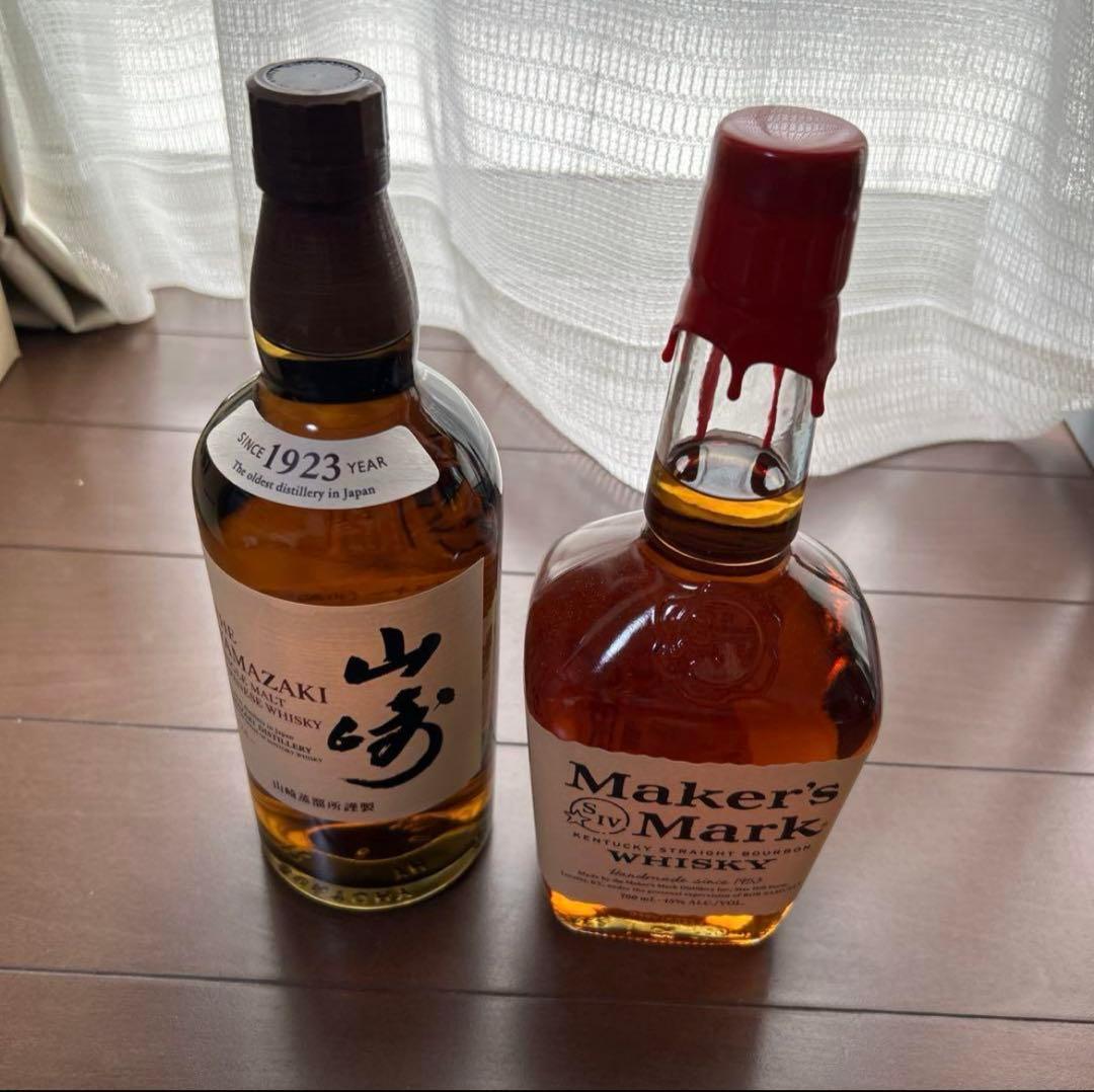 山崎 シングルモルトウイスキー & メーカーズマーク 700ml セット
