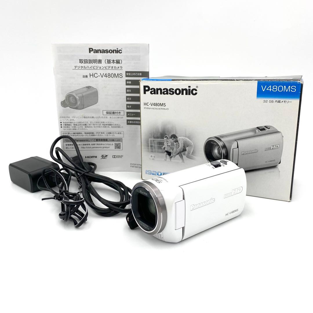 Panasonic HC-V480MS ハイビジョン ビデオカメラ ホワイト