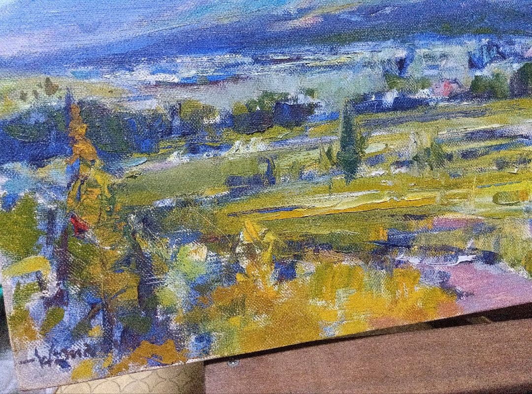 サインは２枚目にあります写真12枚です直筆油彩です