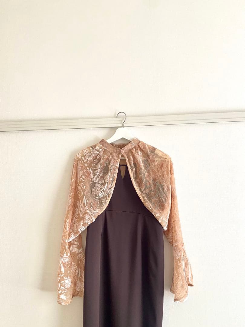 レースカーディガン風パーティードレス