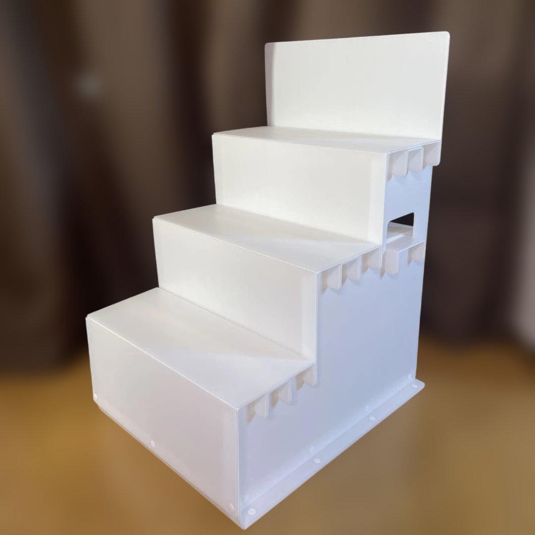 ワンフェスに！偶像祭壇三段型甲　簡単組立展示台　ホワイト