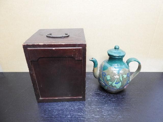 万古焼　水注　保存箱有　MA415