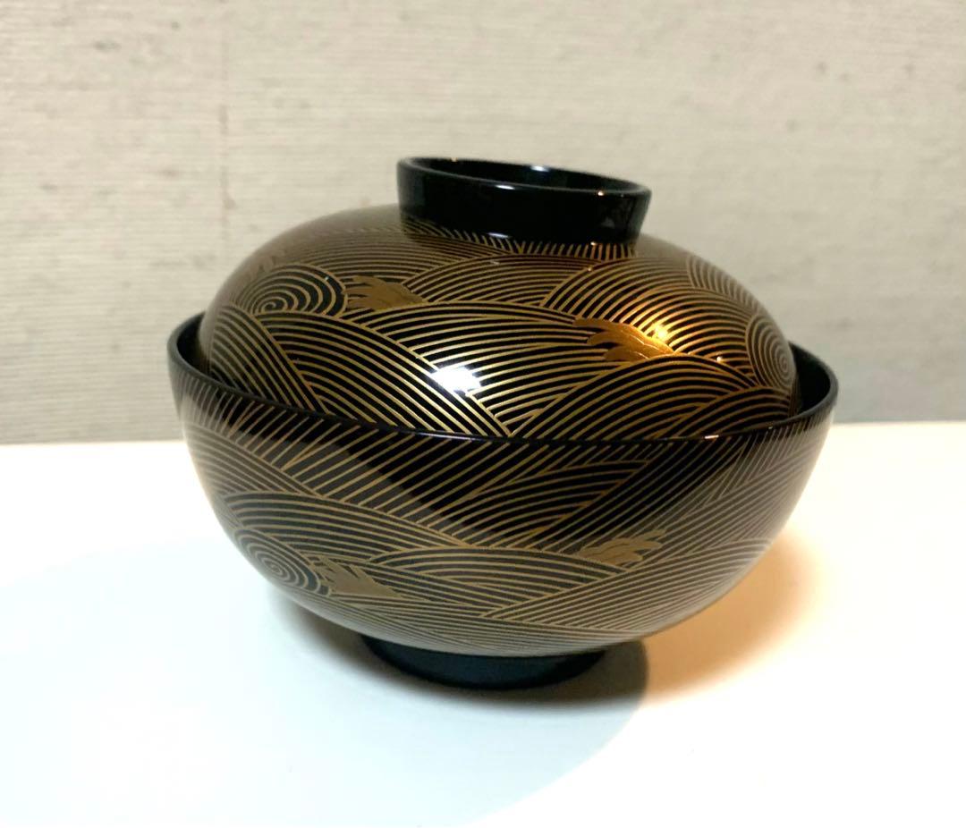 輪島塗　汁椀　5客揃　金波蒔絵文様