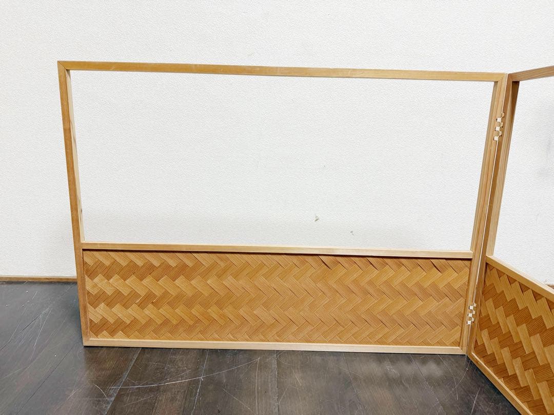 茶道具 杉縁 杉格子網代 風炉先屏風 裏銀砂子 両面使い 上透かし