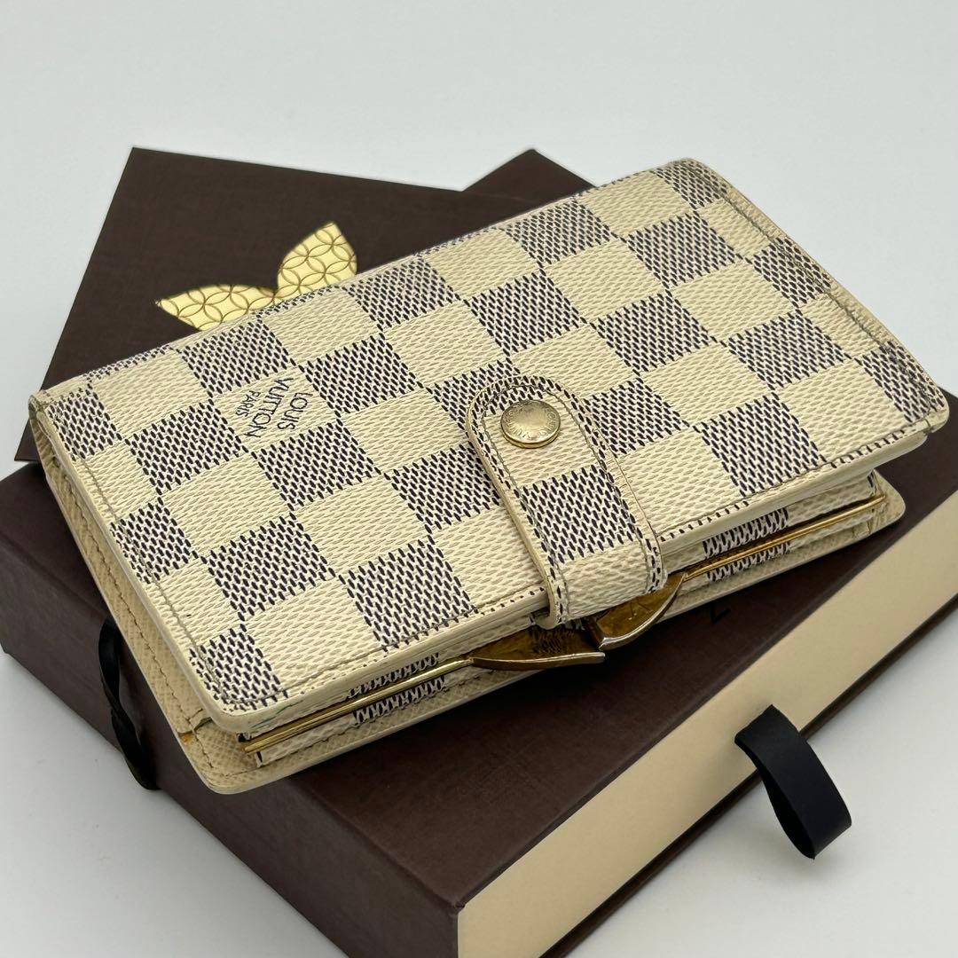 ルイ ヴィトン ポルトフォイユ ヴィエノワ ダミエ アズール がま口 二つ折財布