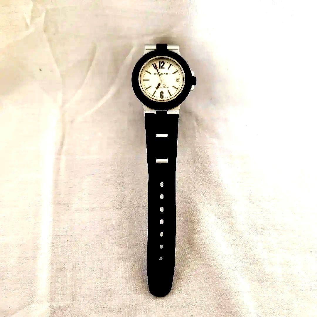 BVLGARI アルミニウム　AL38A　自動巻きラバーベルト