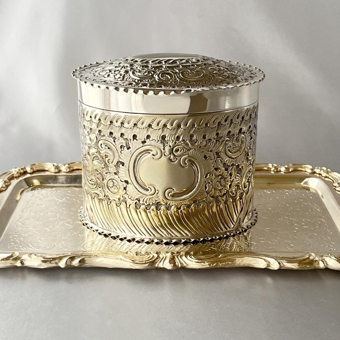 【Atkin Bros】ビクトリアン ティーキャディ 【シルバープレート】