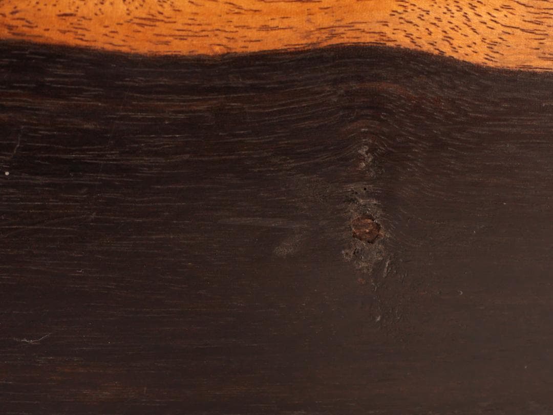 BK263　時代家具　黒柿製　豆火鉢　関東火鉢　手炙り　茶道具