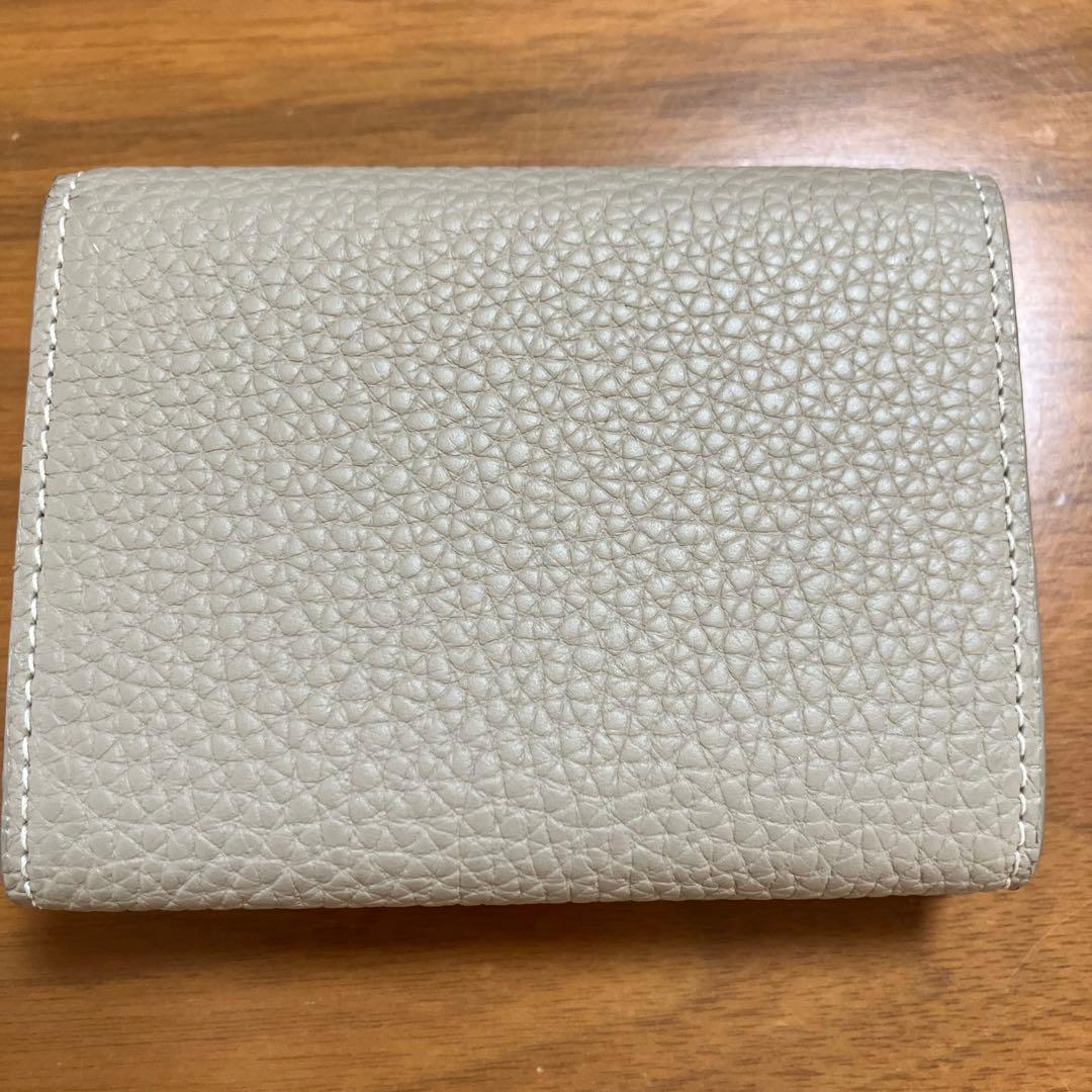 BONAVENTURA 三つ折り財布 グレージュ×ベビーピンク