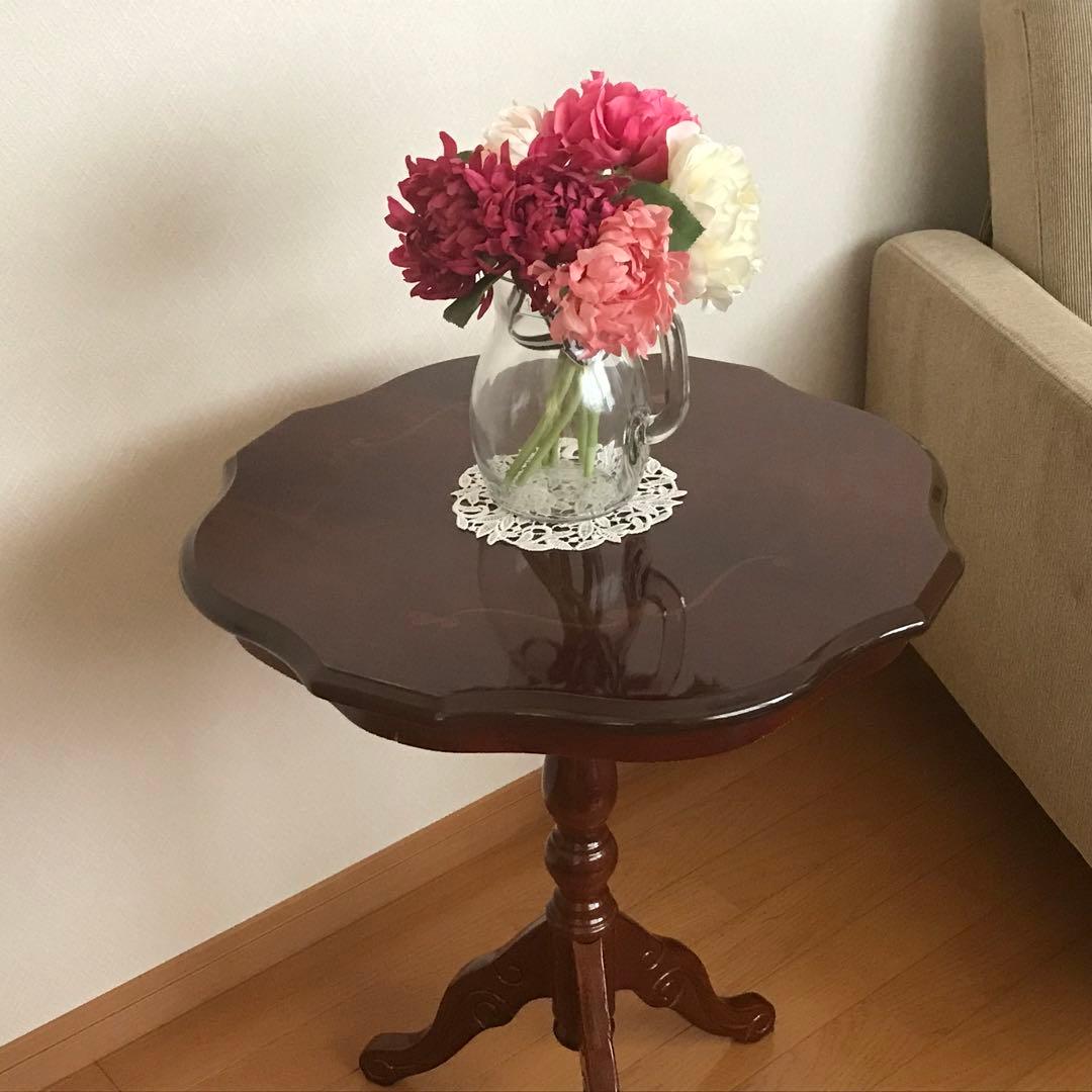 アンティーク　コーヒーテーブル　サイドテーブル　木製象嵌　イタリア製