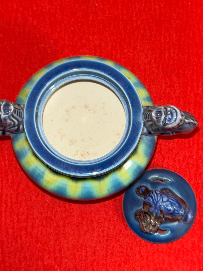 人間国宝 柳雨軒 三代 徳田八十吉(正彦銘) 彩釉 香炉 管理T174