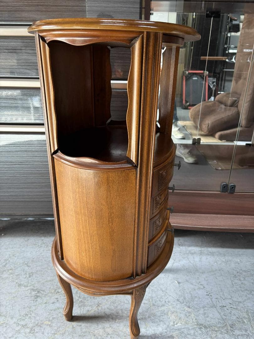 アンティーク 猫脚 サイドチェスト 花台 サイドテーブル,幅48cm Used