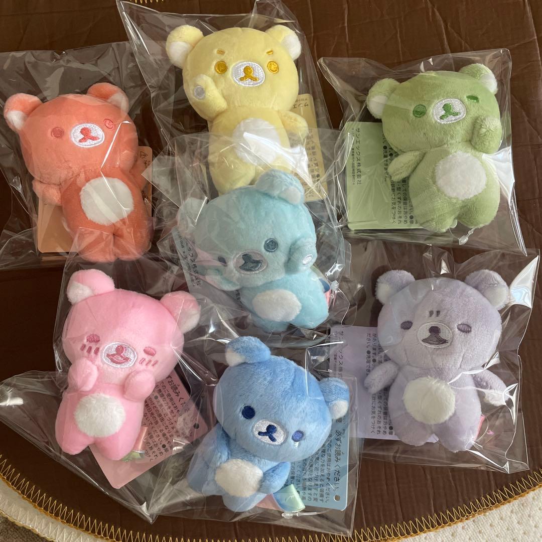 新品★リラックマの「雨のち晴れ なないろてのりぬいぐるみ」全7色セット