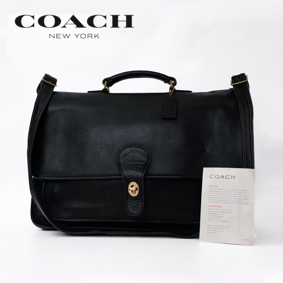 バッグ COACH Vintage Leather Black Shoulder Bag