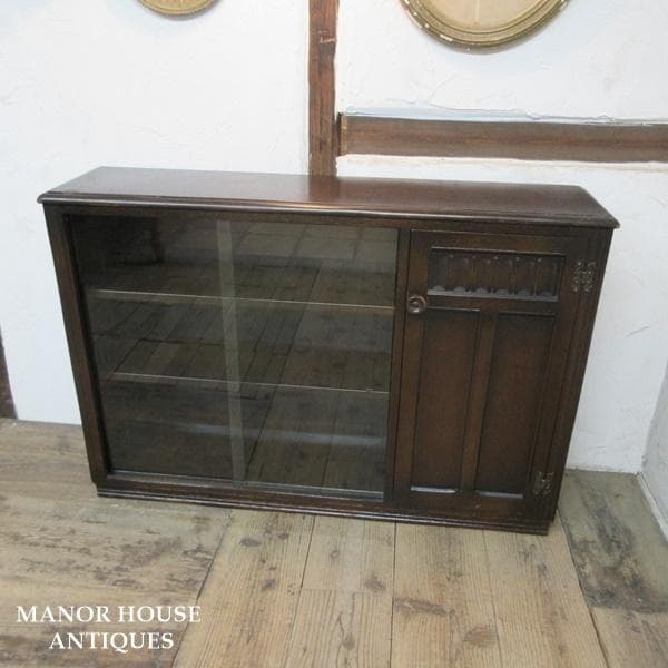 イギリス アンティーク 家具 ブックケース 本棚 書棚 ガラス戸 6982d