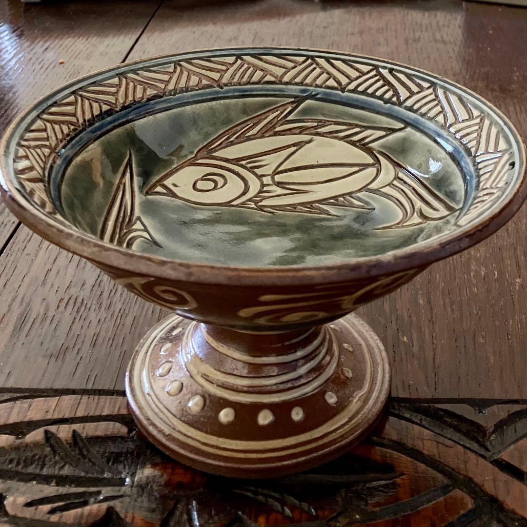 沖縄　壺屋焼　宮城須美子作　コンポート皿【美品】