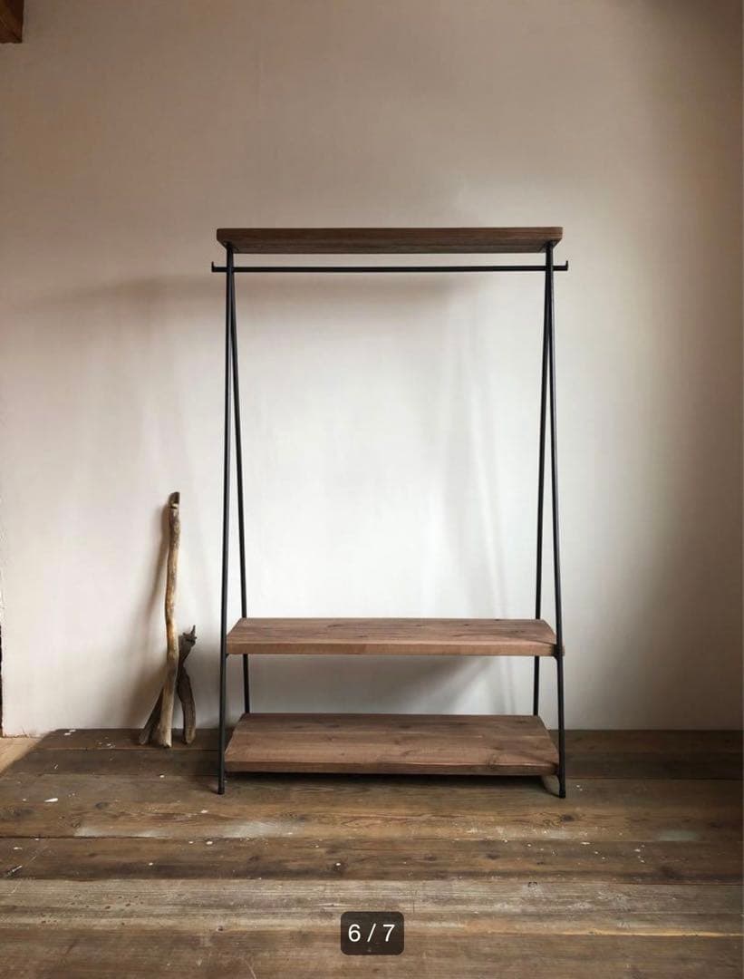 数量限定　特別価格　貴重　2段　特大　ハンガーラック　古材　ディスプレイラック