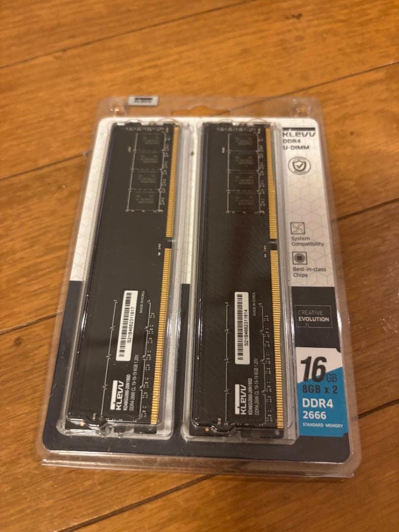 【新品未開封】KLEVV DDR4 16GB (8GB x 2) 2666MHz