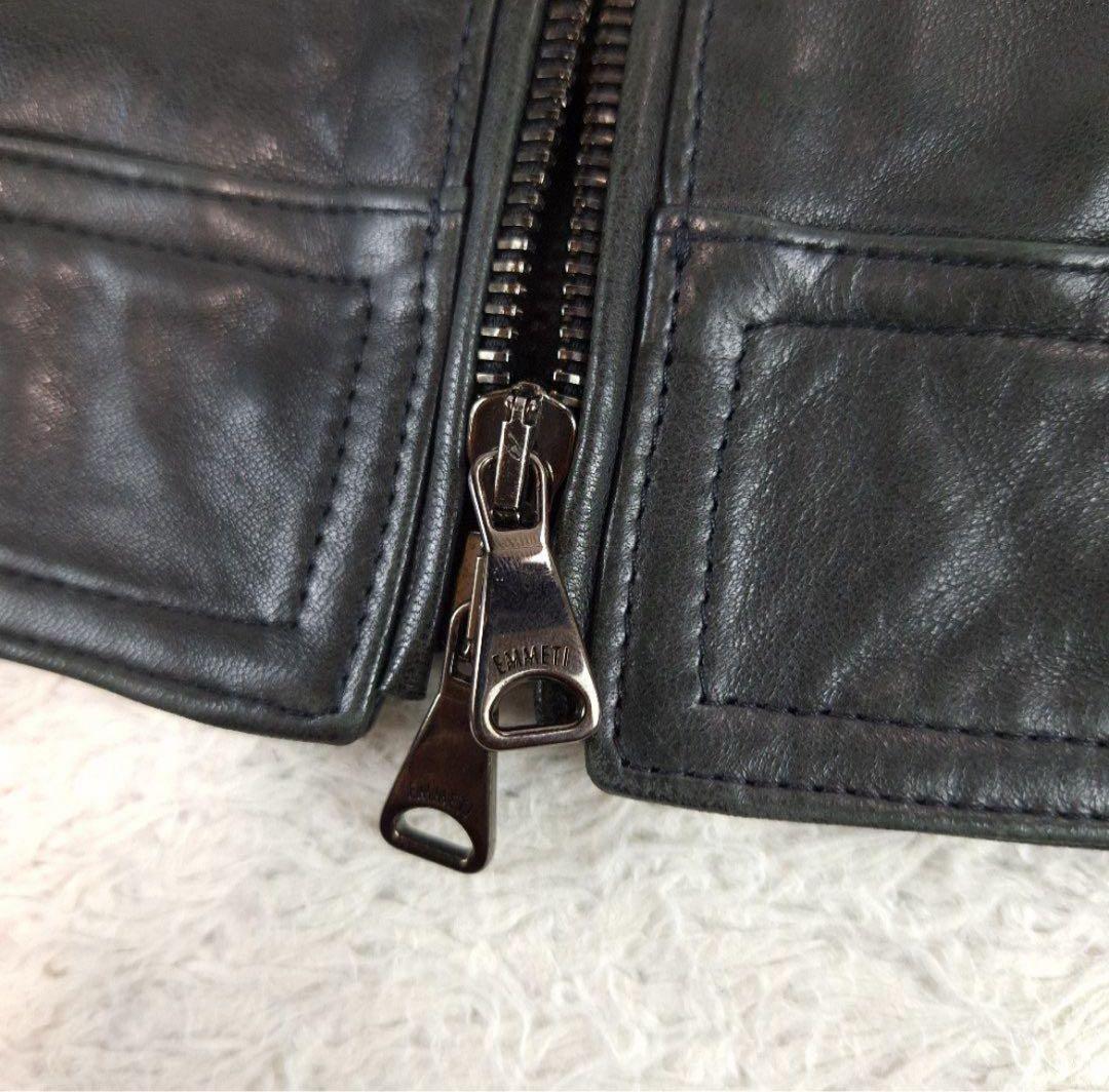 EMMETI　ラムレザー　シングルライダース　JURI　ブラック　46 M