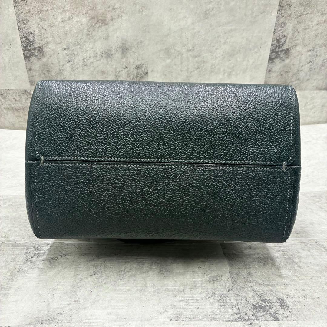 ✨美品✨コーチ　チャーリー　バケット　2way ターンロック　レザー　深緑