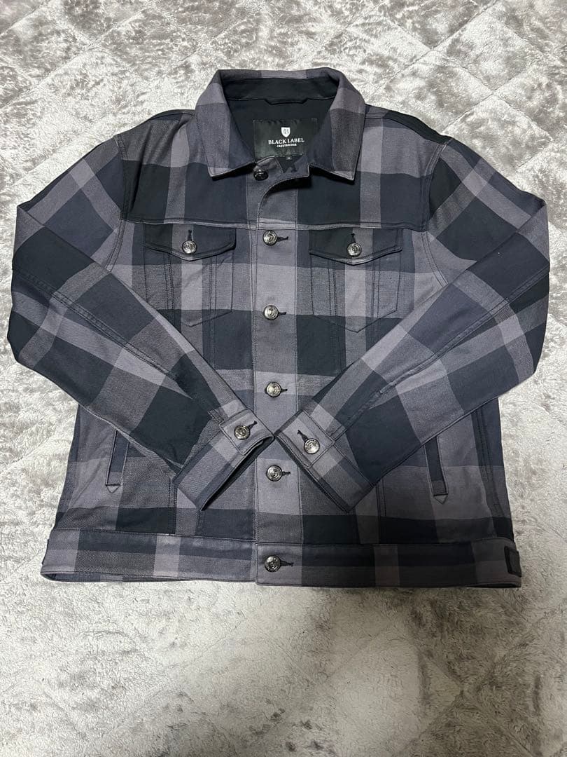 ブラックレーベル クレストブリッジ　チェックＷフェイスデニムジャケット LL
