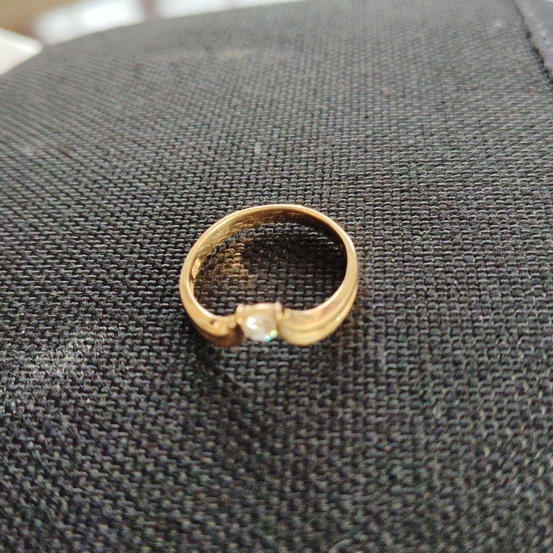 K18ゴールドリング ストーン付き