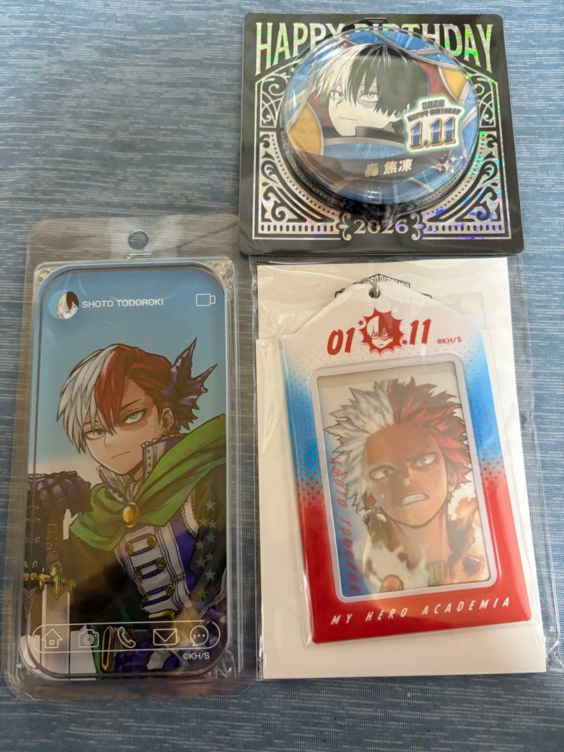 ヒロアカ　轟焦凍 バースデイ缶バッジ カードホルダー スマートブロック