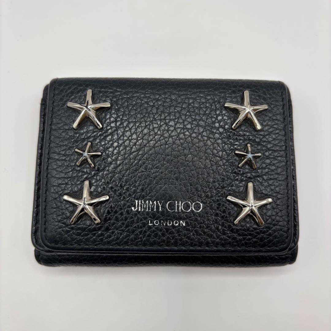 jimmy choo 三つ折り財布　ブラック　スタッズ　ニモ　コンパク　財布