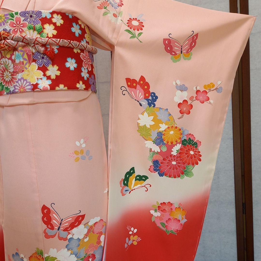 七五三　七才女物　正絹着物，長襦袢仕立て上がり　新品未使用品