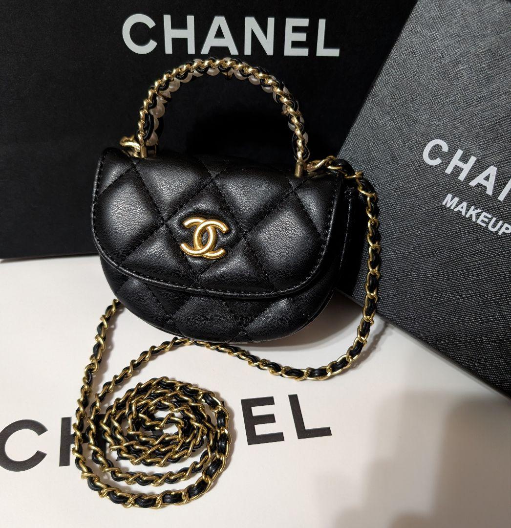 CHANEL ブラックキルティングチェーンショルダーバッグ❦ミニマトラッセ