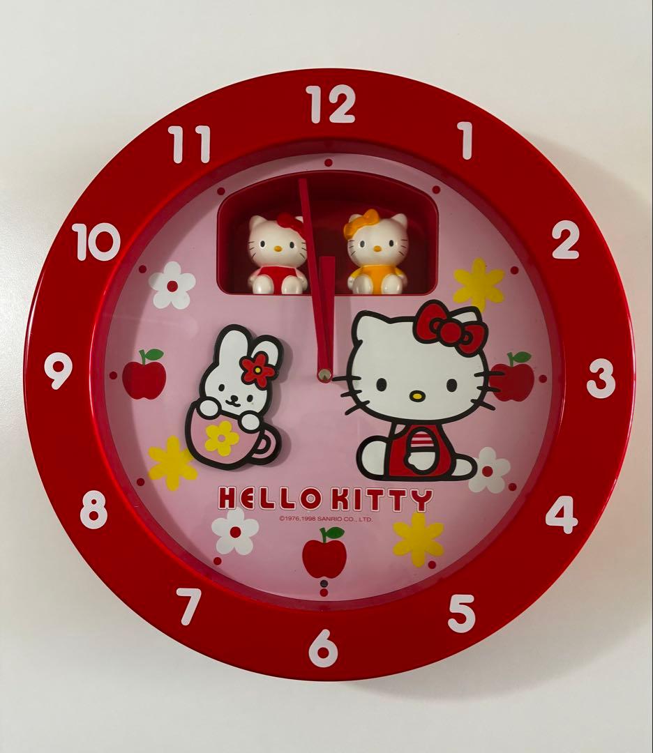 ハローキティ からくり・メロディ付き 掛け時計