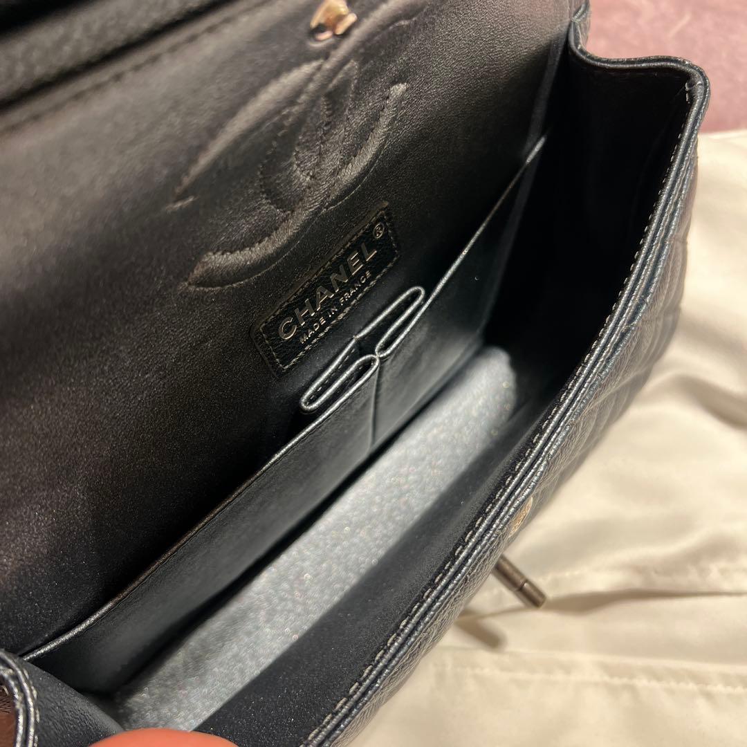 CHANEL マトラッセ キャビアスキン チェーンショルダーバッグ ダークグレー