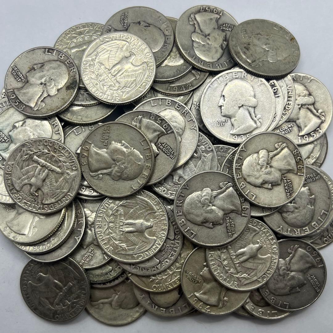 クォーターダラー ドル 75枚 1964年以前 アメリカ銀貨 25セント