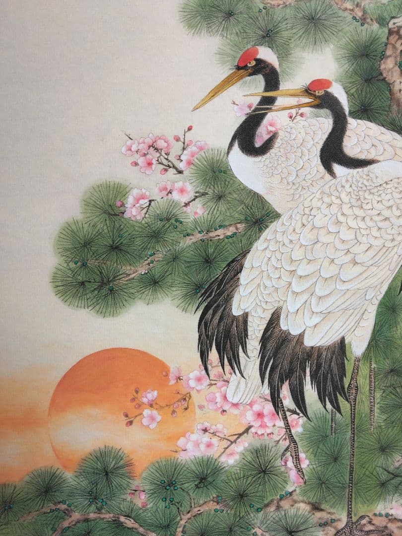 松鶴長春　水墨画