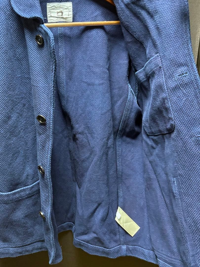 KARAKU 藍染め刺子フレンチワークジャケット 美品 カバーオール インディゴ