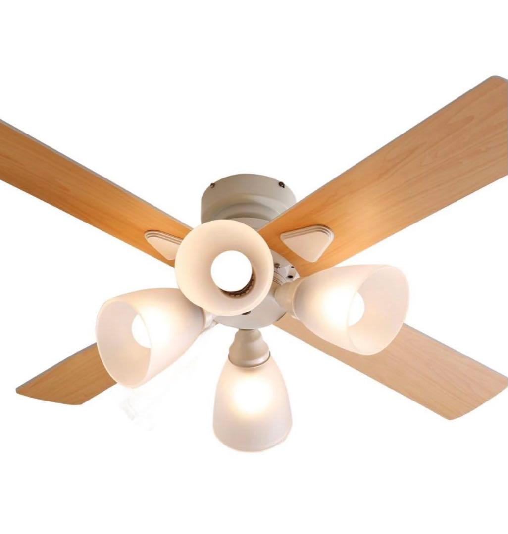 未使用 LOWYA シーリングファンライト ラスボルタ4灯