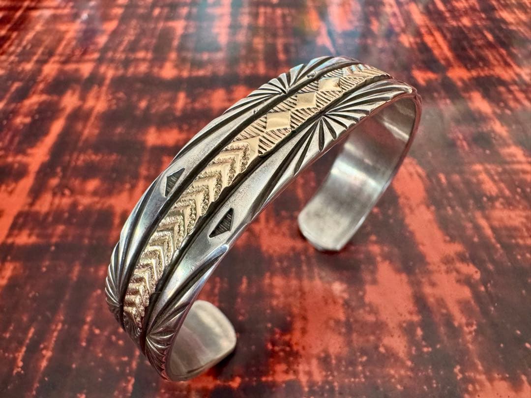 最終 ブルースモーガン バングル 14K ナバホ族 インディアンジュエリー