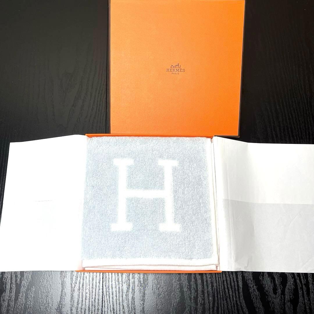 【新品未使用】HERMES エルメス HERMES Hロゴ ハンドタオル