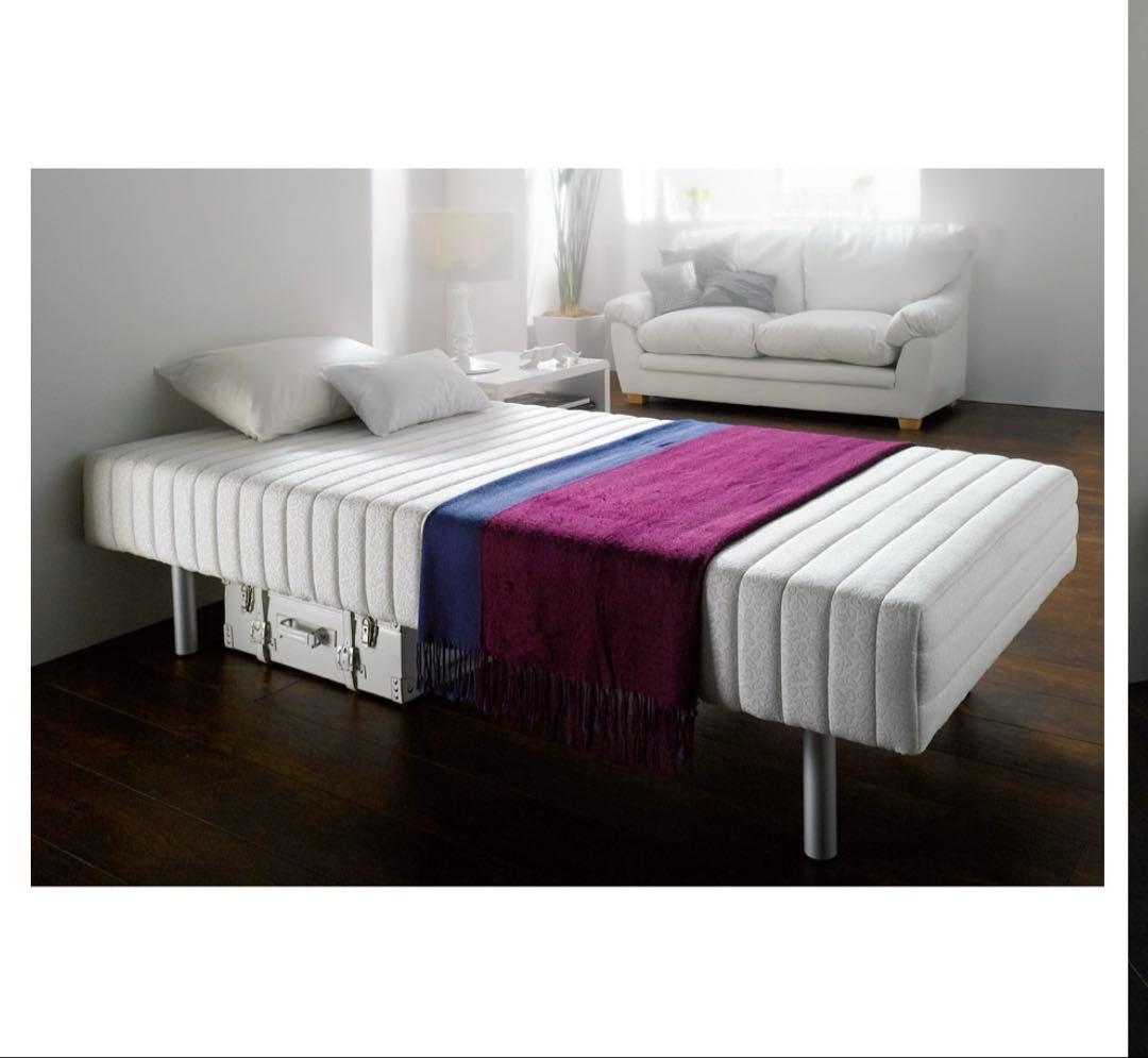美品　France Bed 脚付きマットレスシングルベッド　ハイタイプ