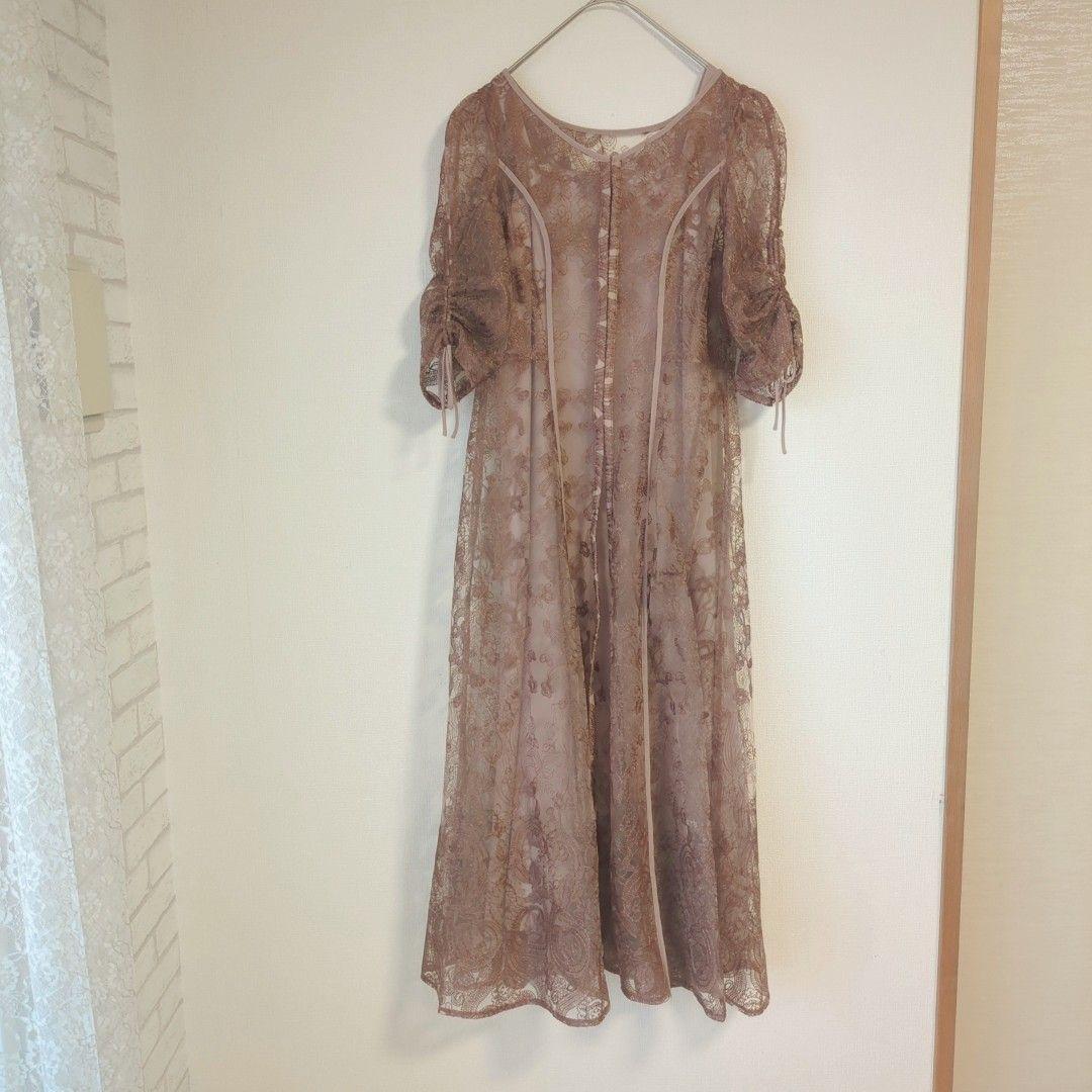 美品 Dorry Doll ドリードール エンブロイダリーレイヤードドレス S