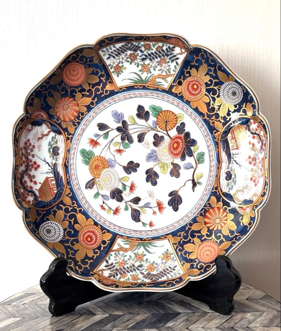 美品☆有田焼　其泉窯　琳派古伊万里　盛皿